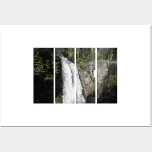 The fabulous alpine waterfalls of Riva in the Dolomites (Campo Tures) with rainbow. Path of San Francesco. Lovely place in the Alps. Sunny spring day with no people. Trentino Alto Adige. Posters and Art